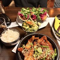 Korean fried oyster mushrooms and oyster mushroom tacos (option to have hot)  at People of Real Narnia in Poznan