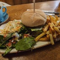 Chickpea burger was beautiful at Plonkers in York