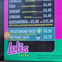 Vegan option, simple to make vegetarian options vegan at Lolis Tacos - Gandy in Tampa