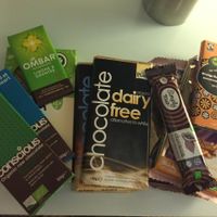 The plethora of vegan chocolates available :) at Veganz in Vienna