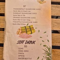 Drinks menu Jan 2026 at Banh Cuon Ba Oanh Marrickville in Marrickville