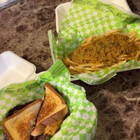 Special Patty Melt and regular Chili Cheese Fries! So delicious.😄 at Street Beet in Detroit