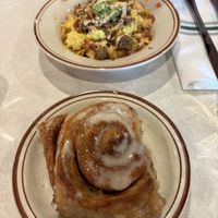 Cinnamon roll & Breakfast Hash  at Street Beet in Detroit