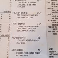 Breakfast menu at Cafe Neustadt in Prague