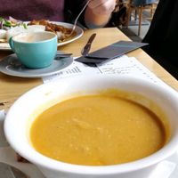 chickpea soup at Cafe Neustadt in Prague