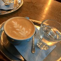 Cappuccino with almond milk  at Cafe Neustadt in Prague