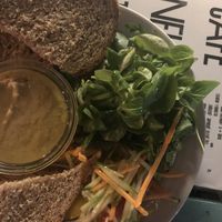 Hummus late night at Cafe Neustadt in Prague