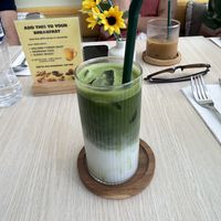 Matcha with coconut milk  at Sunny Side Up Café Samui in Koh Samui