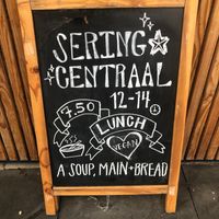 Their A-frame sign at Sering Centraal in Amsterdam
