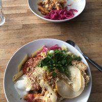 Pasta with extras, yummy at Sering Centraal in Amsterdam