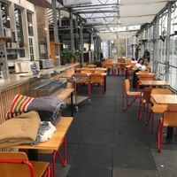 The interior the food is served on the bar to the right. at Sering Centraal in Amsterdam