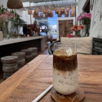 Iced latte with soy milkk  at Delicacy Khaolak in Phang Nga