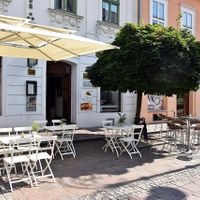 Outdoor seating at San Domenico Caffe in Kosice