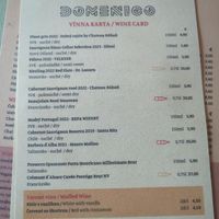Wine card at San Domenico Caffe in Kosice