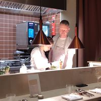 Chefs at work at Dirt.  in Ghent