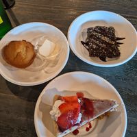 Corn muffin, PBJ Cheesecake, Tart at Avo in Nashville