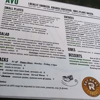Menu, March 2019 at Avo in Nashville