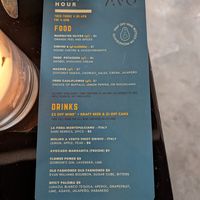 Happy hour menu April 2023 at Avo in Nashville