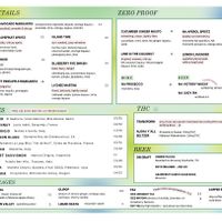 Drink menu  at Avo in Nashville