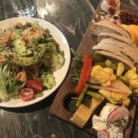 Vegan cheese plate and salad at Avo in Nashville