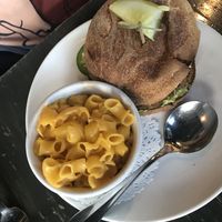 Burger and Mac and cheese  at Avo in Nashville