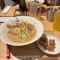 Miso ramen and karaage  at Shokaku - Kyoto in Kyoto
