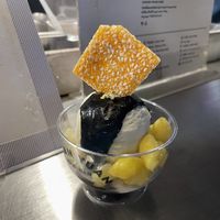 Soya ice cream with black sesame saucee  at Yuan yuan in Krung Thep Maha Nakhon