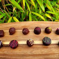 Handmade Luxury Vegan Chocolates. at Maisie's Chocolate Shop in Wales