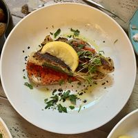 ‘Sardines’ with a red pepper sauce on sourdough toast   at Plantuguese in England