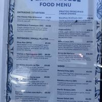 Plantuguese Menu  at Plantuguese in Bristol