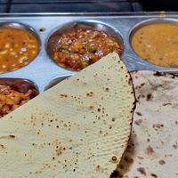Local thali done vegan at Mohan Bhojanalaya in Tamil Nadu