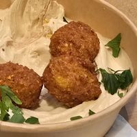 crispy on the outside, tender inside, delicious falafel (plus one that got eaten and did not make it in the picture) at studio shawarma in Grad Beograd
