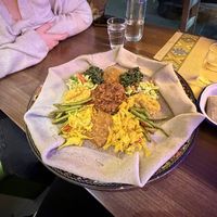Vegan combo platter for two  at Gebeta Ethiopian Kitchen in London