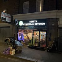 The storefront on Leather Lane. They also have a booth out front on market days    at Gebeta Ethiopian Kitchen in London