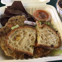 Seitanderloin sandwich  at Three Carrots - City Market in Indianapolis