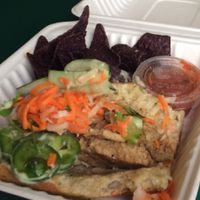 Three Carrots Bahn Mi. Greit Seitan. ! at Three Carrots - City Market in Indianapolis