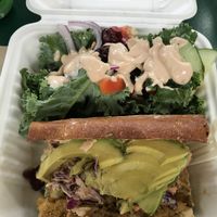 Sandwich and salad at Three Carrots - City Market in Indianapolis