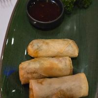 Vegan spring rolls at Koh Lanta Thai Restaurant in England