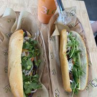 Bahn mi sandwiches and papaya smoothie  at Ba Le Sandwiches in Rockville