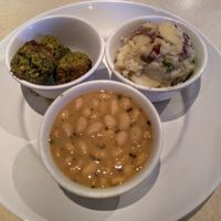 Falafel, potato salad and braised white beans at Zoës Kitchen in Destin
