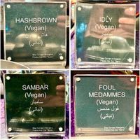 Vegan items clearly labelled  at LIV Restaurant in Dubai