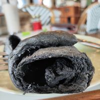 Charcoal Sea Salt Bread at Francoville Boulangerie in Pandaan