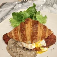 Poached Egg & Cheese Croissant at Francoville Boulangerie in Pandaan