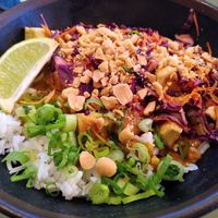 Tofu Satay Vegan at My Little Warung Perpignan in Occitanie