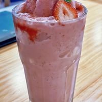 Strawberry Smoothie  at Anzzie Veggie Vegetarian Restaurant in Campsie