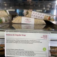 Hummus and chipotle wrap  at Pret A Manger in London