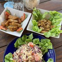 Tempeh and kombucha salad at Amrita Garden in Chiang Mai