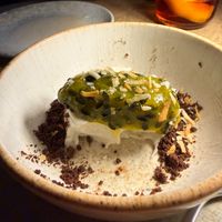 Vegan Panna Cotta - partly eaten it was too good to wait to photo! at Jolene by the Sea in Anjuna