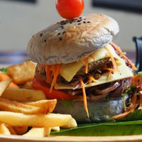 very good berger at Indigo Cafe in Luang Prabang
