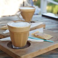 coffee with rice milk at Indigo Cafe in Luang Prabang